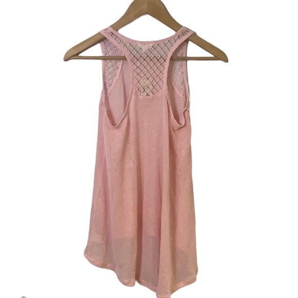 Aeropostale Pink Lace Open Knit Tank Top Sz XS - Picture 4 of 4